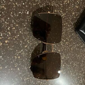 MaxMara unique aviator gold sunglasses with original pouch. Like new condition.